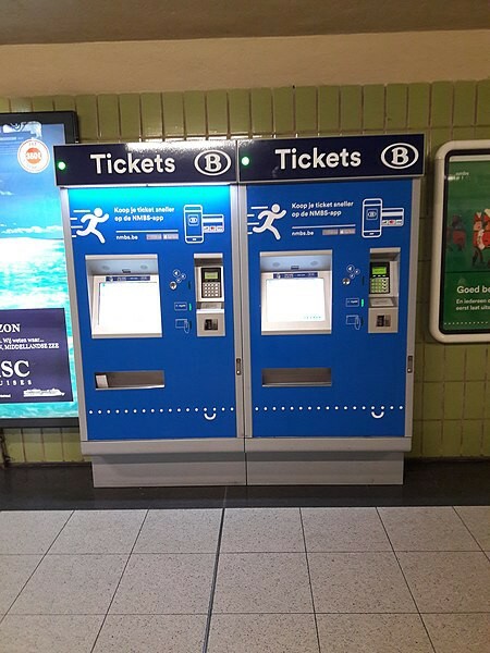 Vending machines for train tickets in Belgium